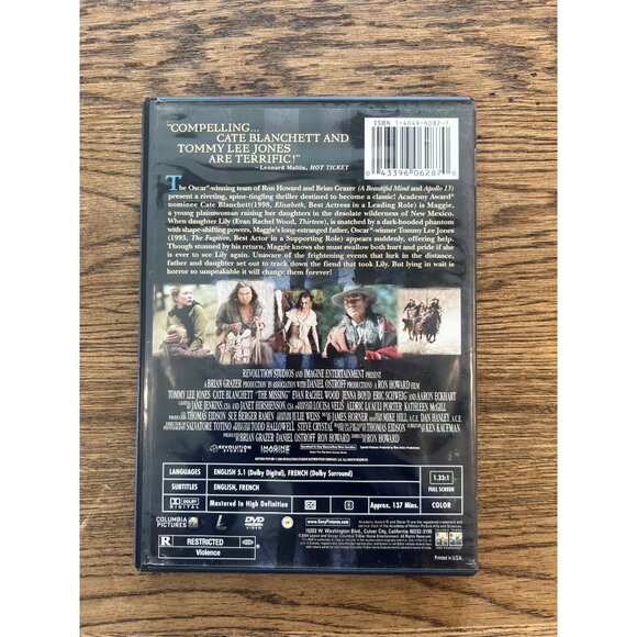 The Missing 2003 DVD Western Drama Tommy Lee Jones Cate Blanchett Pre-Owned - Picture 2 of 4